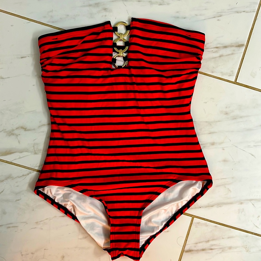 Michael Kors Strapless One Piece Swimsuit